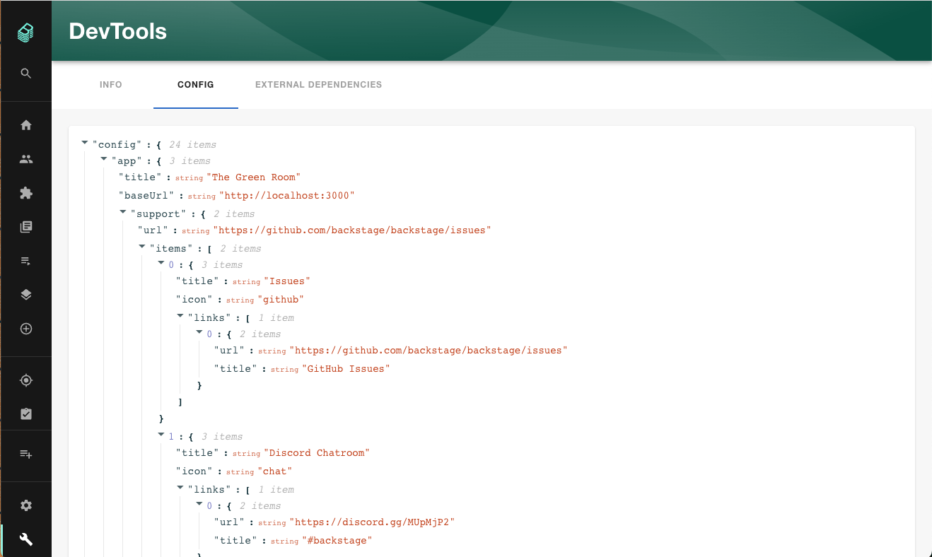 Example of Config tab